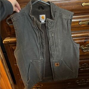 Carhartt Gray Sherpa-Lined Work Vest